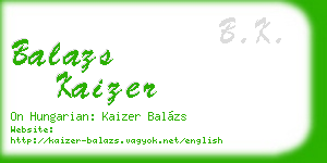 balazs kaizer business card